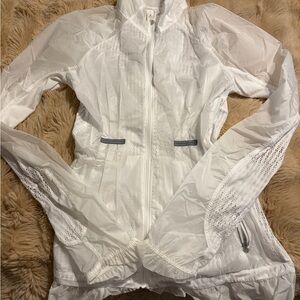 Lululemon White Mesh Ventilated Running Jacket Size 8